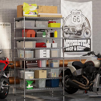 24" Deep x 42" Wide x 74" Height Wire Shelving Kit | 8-Tier | NSF Commercial Storage Rack Unit