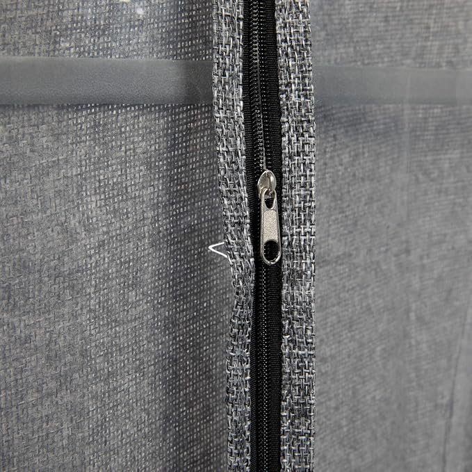 Household Essentials Hanging Zippered Garment Storage Bag with Clear Vision Front, Set of 2, Graphite Gray