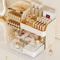 Booklov Makeup Organizer for Vanity, Countertop Cosmetic Display Case with Clear Acrylic Drawers, Bathroom Counter Beauty Caddy, Cute Table Storage Holder for Skincare, Brush Lipsticks, Crystal Creem