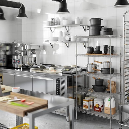 18" Deep x 30" Wide x 64" Height Wire Shelving Kit | 5-Tier | NSF Commercial Storage Rack Unit