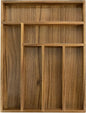 EcoFives Luxury Acacia Kitchen Drawer Organizer - Silverware Organizer - Utensil Holder and Cutlery Tray with Grooved Drawer Dividers for Flatware and Kitchen Utensils (6 Slot)
