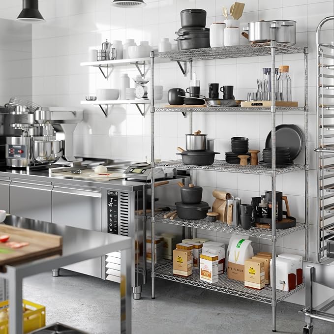 21" Deep x 42" Wide x 74" Height Wire Shelving Kit | 5-Tier | NSF Commercial Storage Rack Unit
