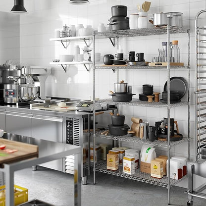 21" Deep x 42" Wide x 74" Height Wire Shelving Kit | 5-Tier | NSF Commercial Storage Rack Unit