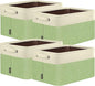 BALEINE 4 Pack Fabric Closet Storage Bins for Shelves, Linen Closet Organizers and Storage, Decorative Baskets for Organizing, Shelf, Clothes, Home, Office (Green, 15''x11''x9.5'')