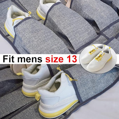 homyfort Over the Door Shoe Organizer,Hanging Shoe Rack Storage Holder with 24 Extra Large Fabric Pockets for Closet,Men Sneakers,Women High Heeled Shoes,Slippers,Grey 61.4''x22''
