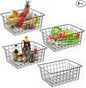 Wire Baskets for Organizing Household 4 Pack Pantry Baskets For Storage Pantry Wire Black Metal Storage Bins