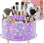 fanado Bling 360° Rotate Makeup Brush Holder Organizer, Makeup Organizers Countertop, Makeup organization and Skincare Storage for Vanity, Gift for Women Girls (Bling dz-Purple)