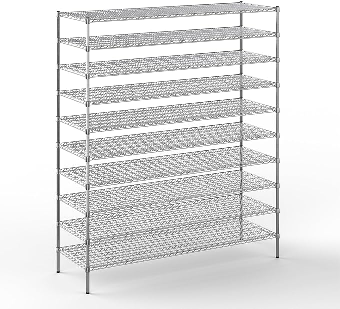 24" Deep x 72" Wide x 86" Height Wire Shelving Kit | 10-Tier | NSF Commercial Storage Rack Unit