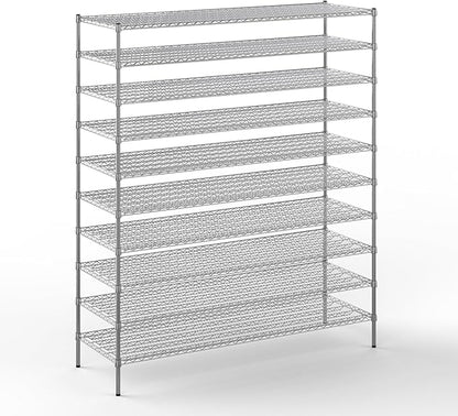 24" Deep x 72" Wide x 86" Height Wire Shelving Kit | 10-Tier | NSF Commercial Storage Rack Unit