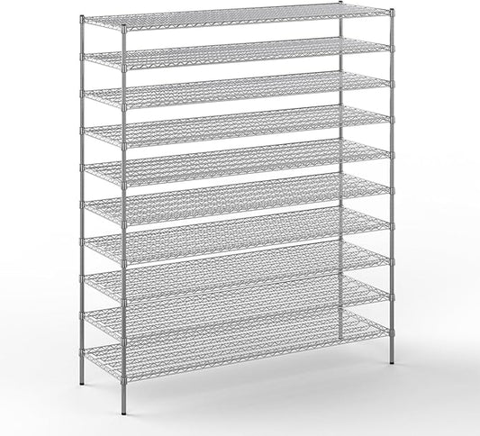 24" Deep x 72" Wide x 86" Height Wire Shelving Kit | 10-Tier | NSF Commercial Storage Rack Unit