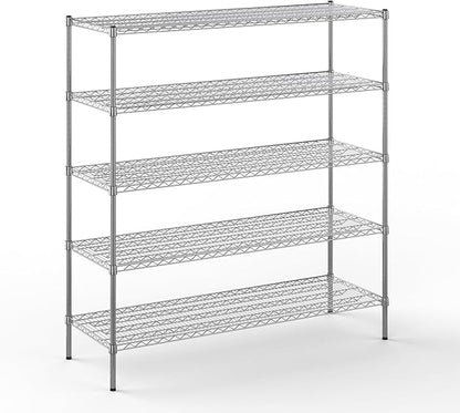 21" Deep x 60" Wide x 64" Height Wire Shelving Kit | 5-Tier | NSF Commercial Storage Rack Unit