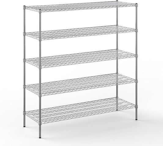 21" Deep x 60" Wide x 64" Height Wire Shelving Kit | 5-Tier | NSF Commercial Storage Rack Unit