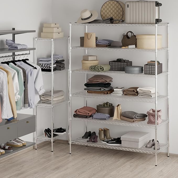 24" Deep x 60" Wide x 86" Height Wire Shelving Kit | 6-Tier | NSF Commercial Storage Rack Unit