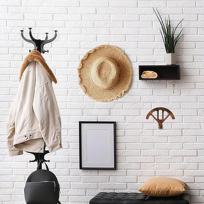 Wall Mounted Denim Hat Rack, Adjustable Shape Retention Hat Rack, Wooden Wall Mounted Hat Display Rack for Cowboy Hats and Baseball Caps (2 Sets)