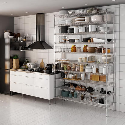 18" Deep x 60" Wide x 96" Height Wire Shelving Kit | 10-Tier | NSF Commercial Storage Rack Unit
