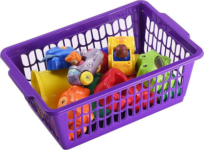 YBM HOME Plastic Perforated Storage Basket Bin Office Drawer, Shelf Desktop Countertop Tray Organizer 32-1188 (3, Purple)