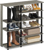 Furinno Turn-N-Tube Multi Storage Shoe Rack, 35.2"W 6-Tier, French Oak Grey/Black