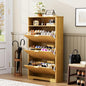 Shoe Cabinet Storage for Entryway Hidden Shoes Storage Cabinet with 3 Flip Drawers, Tall Free Standing Shoe Organizer Rack for Foyer, Hallway