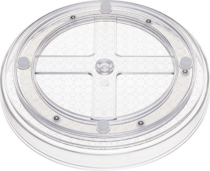 Amazon Basics Clear Rotating Lazy Susan Turntable Organizer for Condiments, 9-Inch, 2-Pack