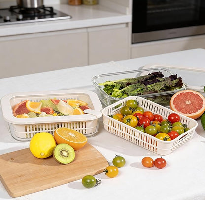 Urban Green Glass Food Storage Containers with Glass Lids, Microwave Safe Food Container Set, Aitight Meal Prep Container Set, BPA Free Colander, LeakProof, 2 Pack