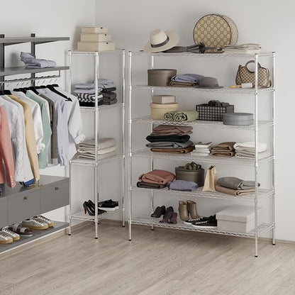 21" Deep x 54" Wide x 74" Height Wire Shelving Kit | 6-Tier | NSF Commercial Storage Rack Unit