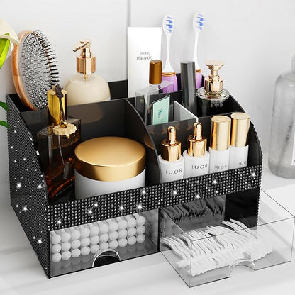 COMFYROOM Makeup Organizer, Bathroom Organizer (Bling Black)