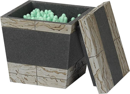 nu steel Rustic Bathroom Q-tip Holder & Jar in Real Cement and Stone for Bathrooms & Vanity Spaces