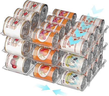 Can Organizer for Pantry Soda Can Organizer Automatic Rolling Food Pantry Storage Rack Can Dispenser for Fridge Holds 36 Cans, Fits 5.8-Inch Soda and Can, Set of 9