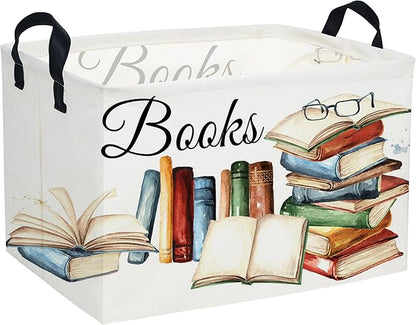 Sanjiaofeng Rectangular Kids Basket Book Storage Bins,Boys and Girls Storage Basket with Handles.Clothers,Toys,Books,Kid's Gifts Bins. (Book)