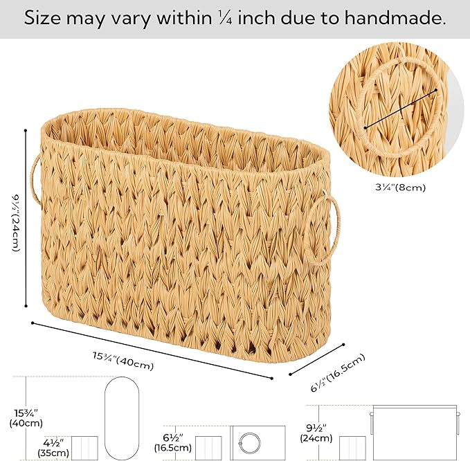 GRANNY SAYS Toilet Paper Storage, Bathroom Storage Basket, Toilet Paper Basket for 6 Mega Rolls, Toilet Paper Holder with Storage, Wicker Basket for Bathroom Accessories