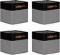 DULLEMELO 11x11 Storage Cubes, Collapsible Sturdy Cube Storage Bins With Handles for Organizing,Fabric Storage Cubes Baskets for Shelves Nursery Closet Home Organization and Storage (Black&Grey)