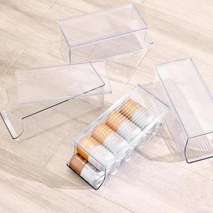 iDesign Soda Can Organizer with Lid for Pantry or Refrigerator - Clear - Made in USA