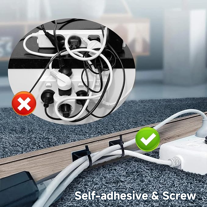 200Pcs Adhesive Zip Tie Mount, 1/2in Black Cable Tie Mount, Plastic Zip Tie Mounting Squares, Sturdy Zip Tie Sticky Mounting Pads for Cable Organizer (Black, 1/2"-200pcs)