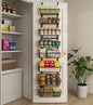 Mefirt 12 Inch Wide Narrow Over The Door Pantry Organizer, Pantry Organization and Storage, Black 8-Tier Metal Hanging Deep Basket Wall Spice Rack Seasoning Shelves, Home & Kitchen Essentials