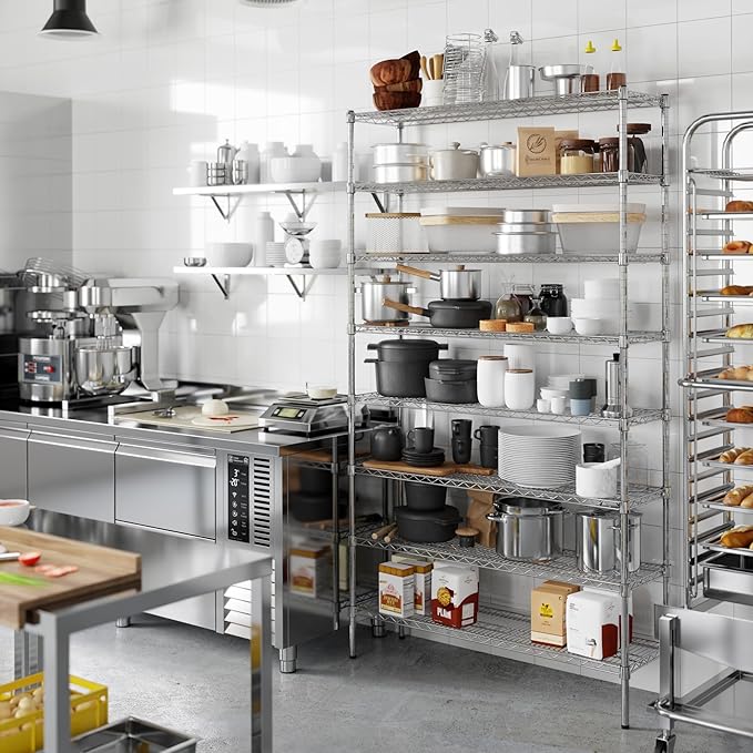 14" Deep x 48" Wide x 86" Height Wire Shelving Kit | 8-Tier | NSF Commercial Storage Rack Unit