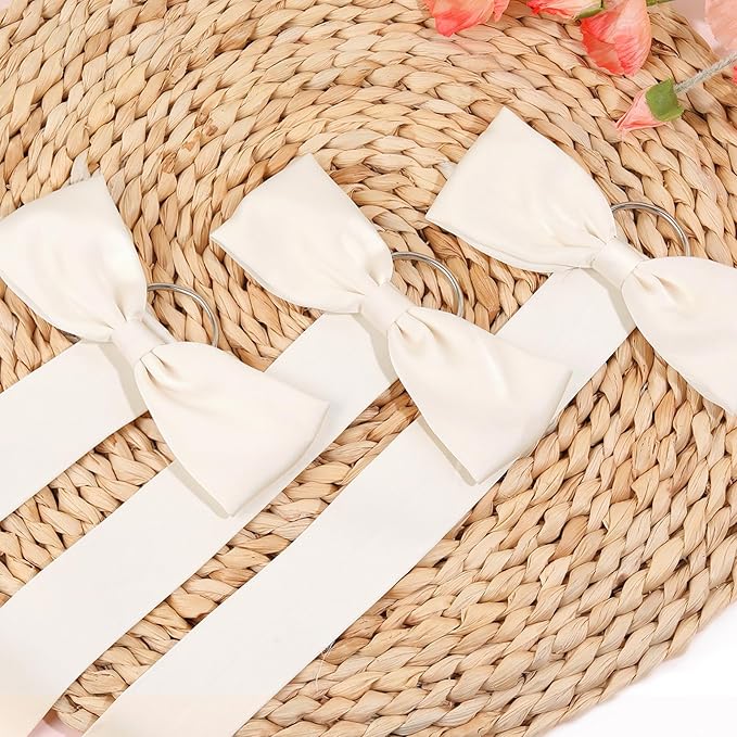 3 PCS Bow Holder for Girls Hair Bows, Ribbon Hair Clip Oraganizer Hair Barrettes Storage for Women,Wall Hanging Alligator Clip Hair Accessories Organizer Bedroom College Dorm Decor (Beige-3pcs)