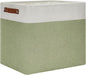 DULLEMELO Large Storage Basket 17"x12"x15", Fabric Storage Organizer Basket for Storage Clothes, Large Fabric Bin for Organizing Book, Storage Bin with Handles for Storage Toy (White&Green)