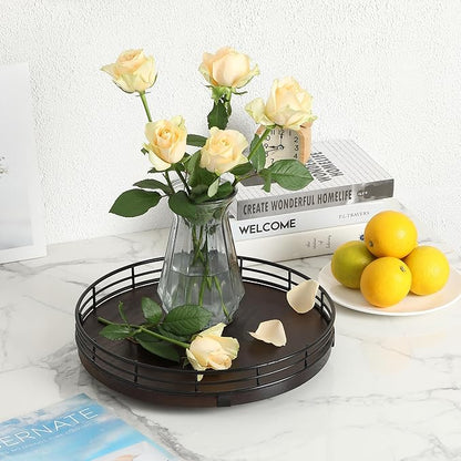 BAMBOO LAND- Lazy Susan Turntable Organizer, 13" Walnut, Lazy Susan for Table Top