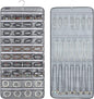 Dual-sided Hanging Jewelry Organizer with 40 Zippered Pockets and 20 Hook Loops Necklace Holder Jewelries Organizer for Earrings Bracelets Rings with 360 Degree Rotating Hanger (40 Zippered Pockets and 20 Hook Loops-Grey)