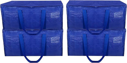 Storage Totes, Moving Bags, 4 Pack, Extra Large Bags For Moving Supplies, Bedroom Closet, College Dorm Essentials, Alternative To Moving Boxes