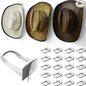 Modern JP Adhesive Cowboy Hat Hooks for Wall (20-Pack) – 3-Inch Wall Mount for Secure Hold, Wide Brim Hat Organizer, Western Room Decor – White