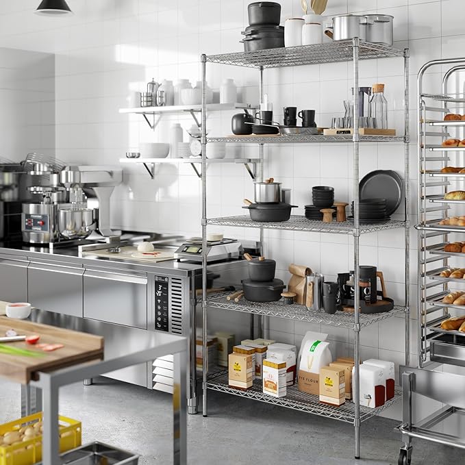 24" Deep x 42" Wide x 86" Height Wire Shelving Kit | 5-Tier | NSF Commercial Storage Rack Unit