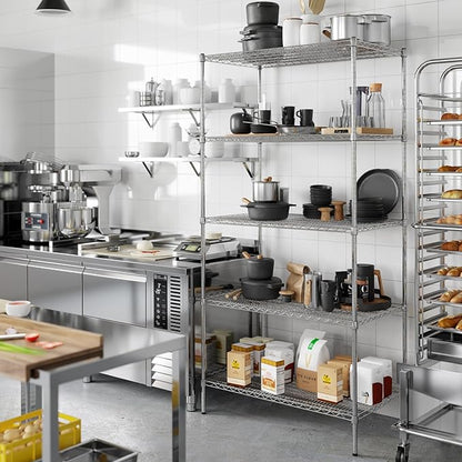 24" Deep x 42" Wide x 86" Height Wire Shelving Kit | 5-Tier | NSF Commercial Storage Rack Unit