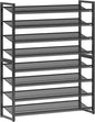 Nunsino Shoe Rack,8 Tier Metal Shoe Organizer,Max Holds 40 Pairs,Heavy Duty Shoes Shelf for Garage, Entryway, Closet,Black