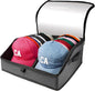 Hat Organizer for Baseball Caps, Hat Storage Holder Container for Closet Hold Up to 30 Caps with Clear Window, Hat Boxes for Home Storage (1Pcs Dark Gray