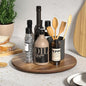 Lazy Susan for Table Top Bamboo Lazy Susan Turntable for Cabinet Kitchen Countertop Organizer for Condiment Bathroom Counter Organizer Decor Sink Tray Acacia Wood 13.2 Inch