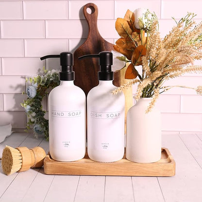 Vanity Tray, Bathroom Tray, Soap Dispenser Tray for Bathroom, Kitchen and Home Decor(Acacia-Medium)