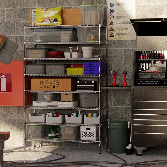 21" Deep x 54" Wide x 86" Height Wire Shelving Kit | 8-Tier | NSF Commercial Storage Rack Unit