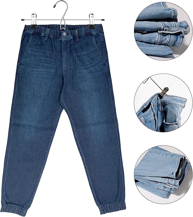 24 Pcs College Dorm Room Supplies Decor Skirt Pants Hangers with Clips Heavy Duty Clip Space Saving Stackable Add on Metal Organization and Storage for Jeans Towels Skirt Trousers Ties Socks