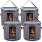Suzile 4 Pcs Hat Boxes Oversized Round Cowboy Hat Storage Box for Women Men 19" x 17" Cowboy Large Felt Organizer Bag Baseball Cap Container with Dustproof Lid for Clothes Case Travel Gift(Gray)
